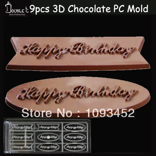 Поликарбонатные формы для шоколада 9 шт. с днем рождения MOLES de policarbonato para chocolates DIY