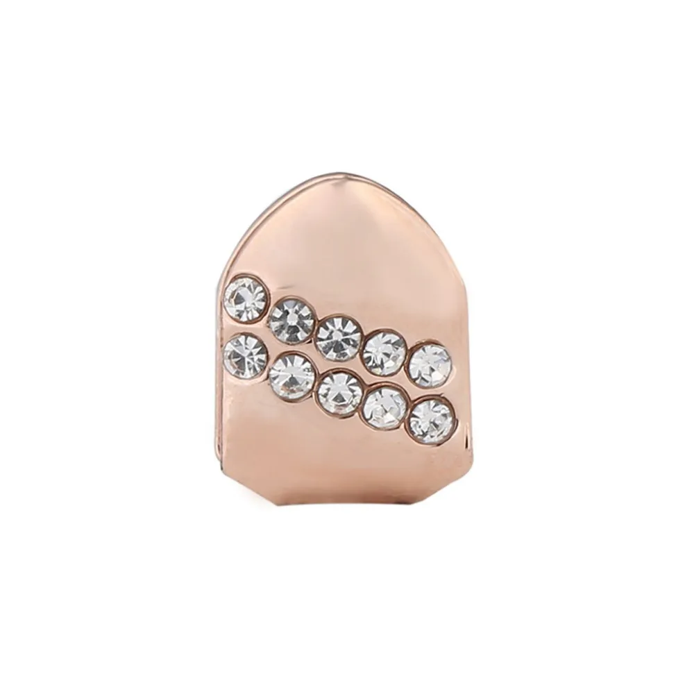 4 цвета CZ Циркон проложенные одиночные зубы Grillz Косплей вечерние