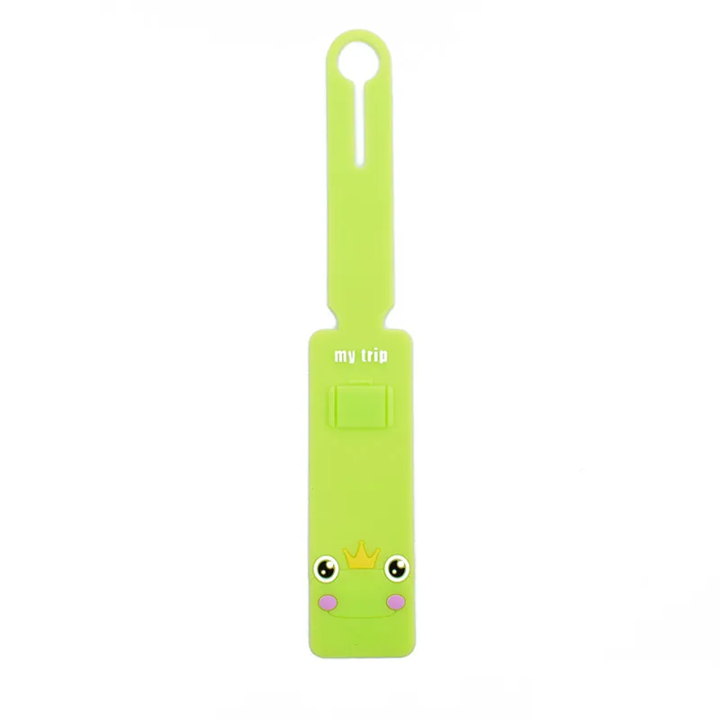 Frog 1 шт. забавная мультяшная животные дорожная багажная этикетка с крючком багажная бирка силиконовая имя адресные бирки - Цвет: Frog