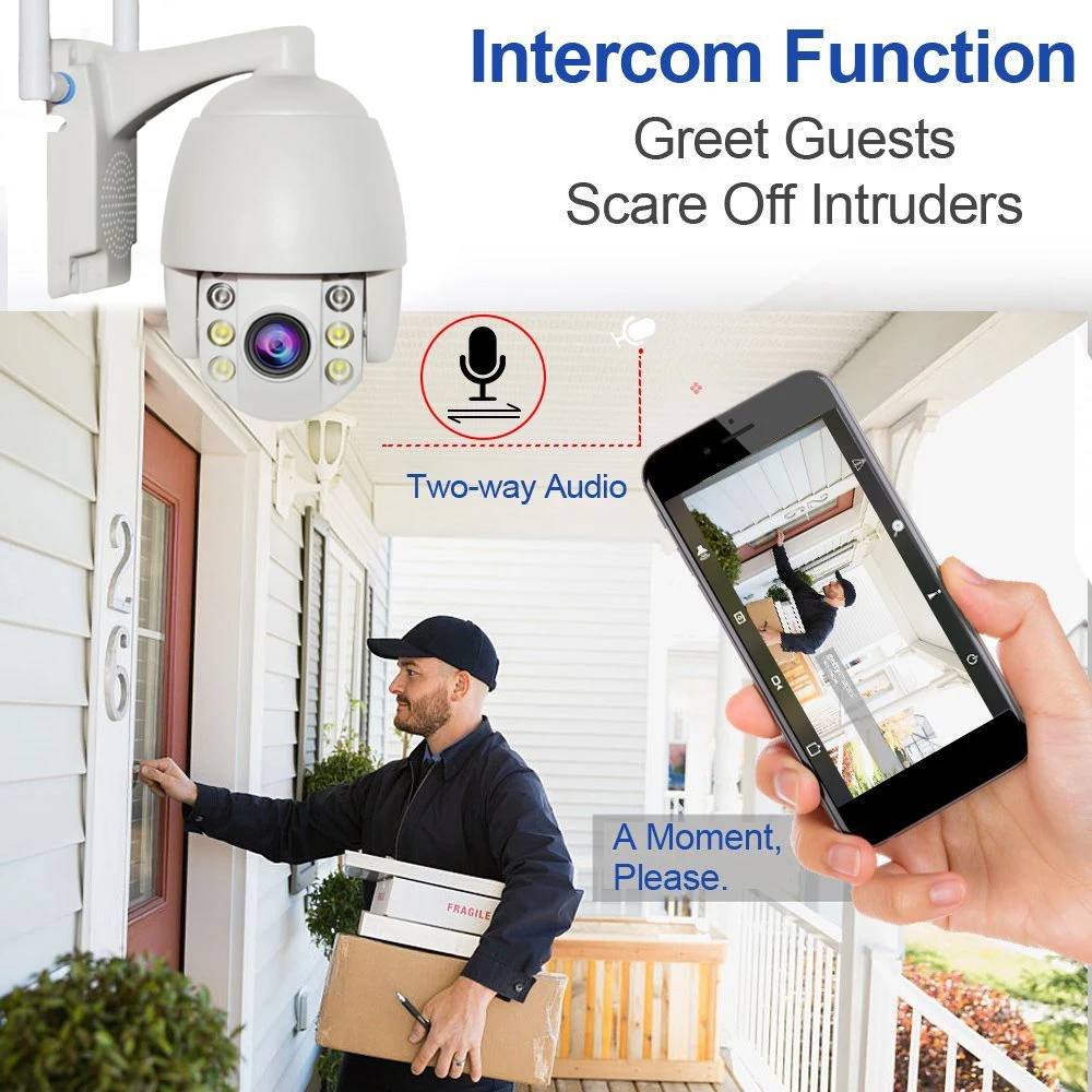 2MP 1080 P Скорость купол Wifi IP Камера открытый 5X PTZ Беспроводной Мини безопасности