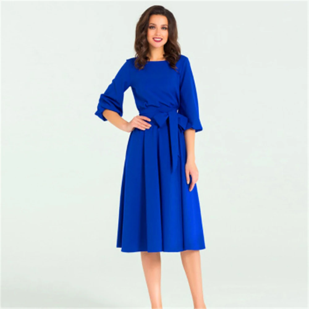 Женское платье трапеция в стиле ретро Элегантное повседневное Свободное