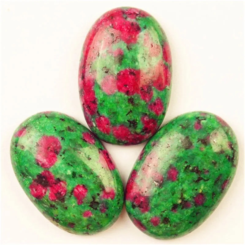 Красивые 5 шт. 30x22x8 мм Rubys in Fuchsite Овальные Кабошоны Ca180525 (отправка случайным