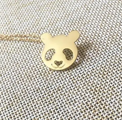 Крошечные золотые серебряные Маленькие головы колье с изображением панды для