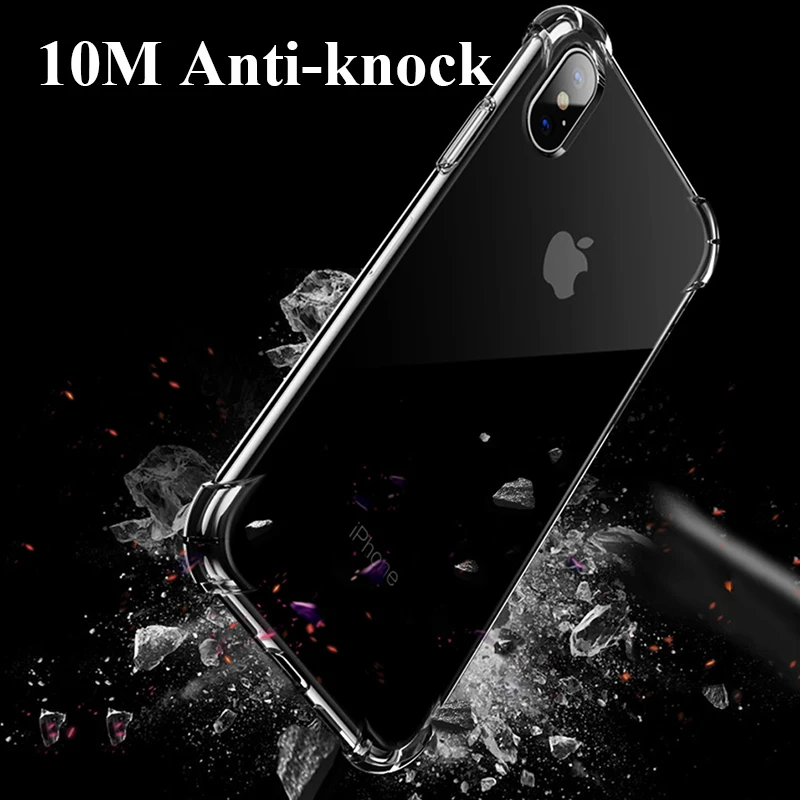 Ударопрочный чехол AKBKTII для iPhone Xr 6 Apple 7 Plus 8 телефона XS Max XR прозрачный мягкий