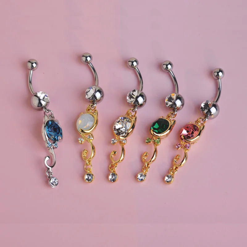 Милый австрийский пирсинг Хрустальный Кот Китти мультфильм висячий пупок