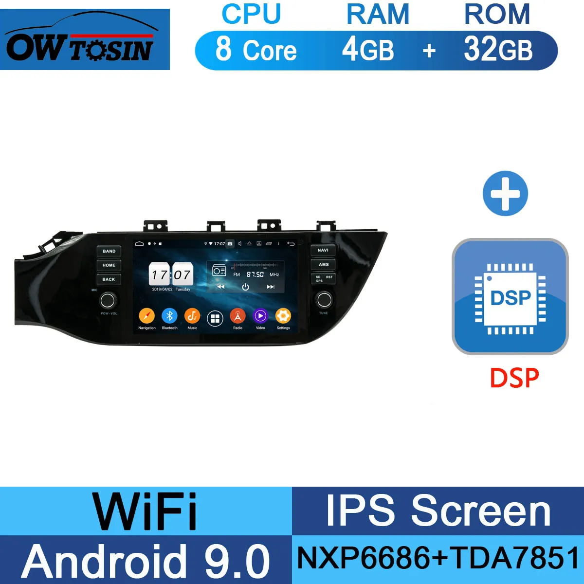 32G DSP " ips Восьмиядерный 4 Гб ОЗУ+ 64 Гб ПЗУ Android 9,0 автомобильный DVD радио gps для KIA RIO K2 DSP CarPlay Parrot BT стерео Adas - Цвет: 32G DSP