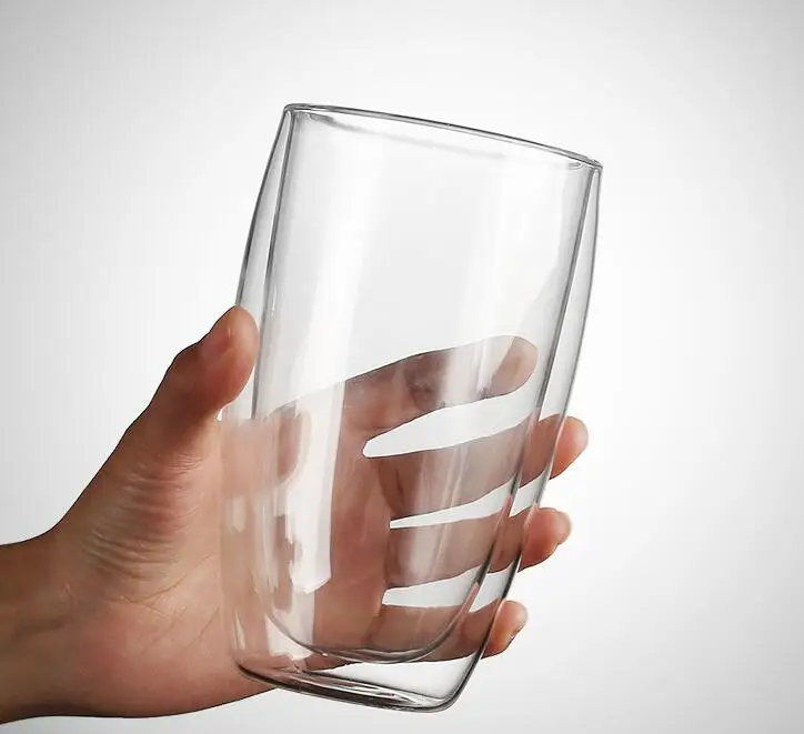 A 450ml Новинка, термостойкая стеклянная чашка с двойными стенками, пивная кофейная чашка, набор, ручная работа, креативная пивная кружка, чайная стеклянная чашка для виски, стеклянные чашки, посуда для напитков - Цвет: A 450ml