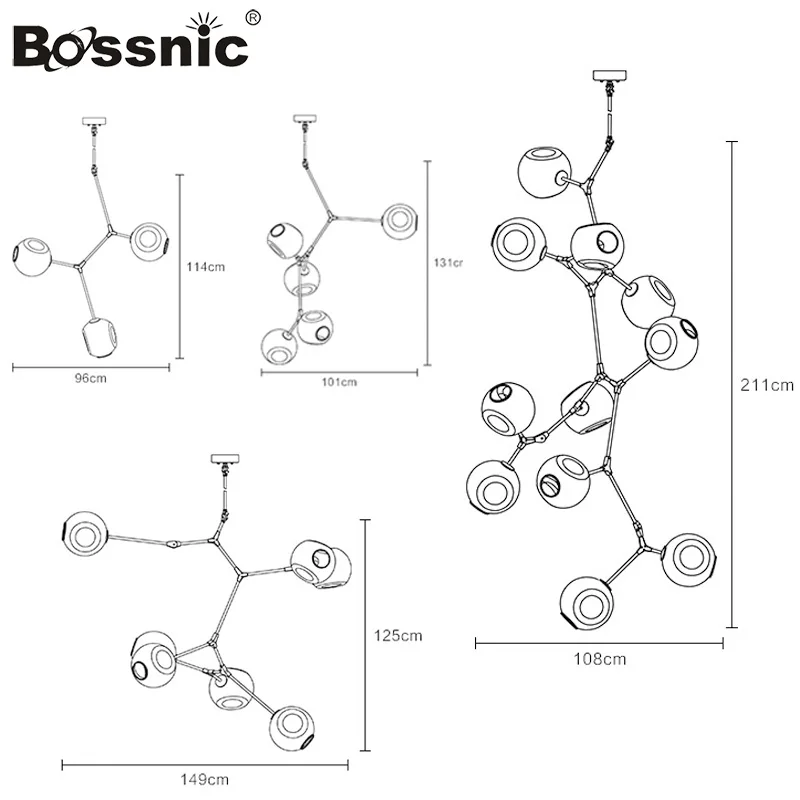 BossnicLighting Современное Стекло Подвесной светильник для гостиной | столовой Спальня