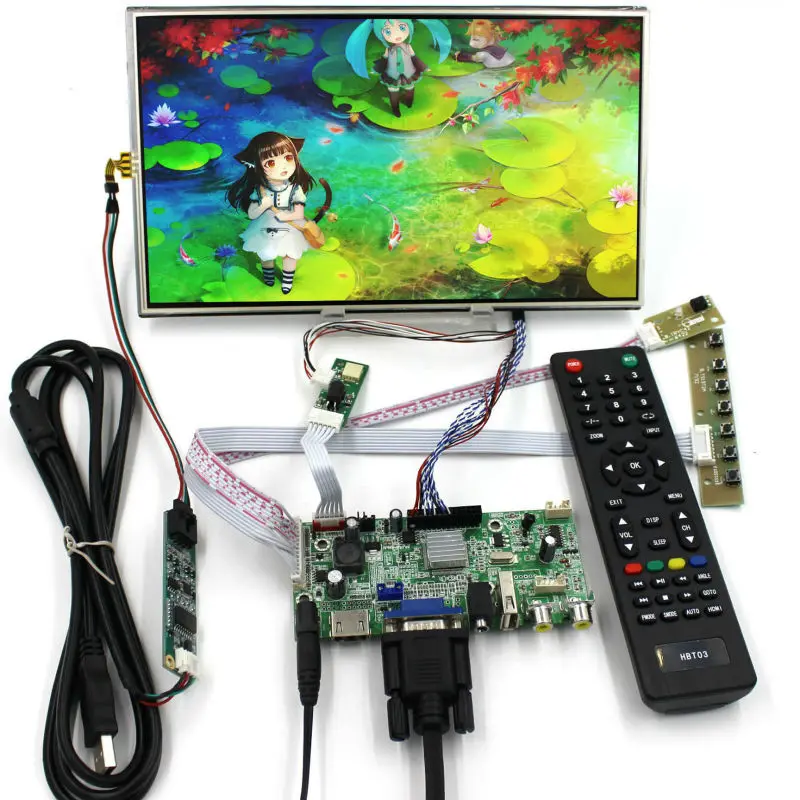 

HD MI VGA 2AV Audio USB lcd Controller board VS-V59AV-V1 and 10.1inch B101XAN01.2 1366x768 LCD Screen with touch panel