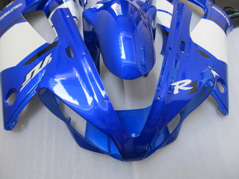 100% injection mold fairing kit for YAMAHA YZFR1 2000 2001 blue white black fairings set YZF R1 00 01 SZ23 | Автомобили и