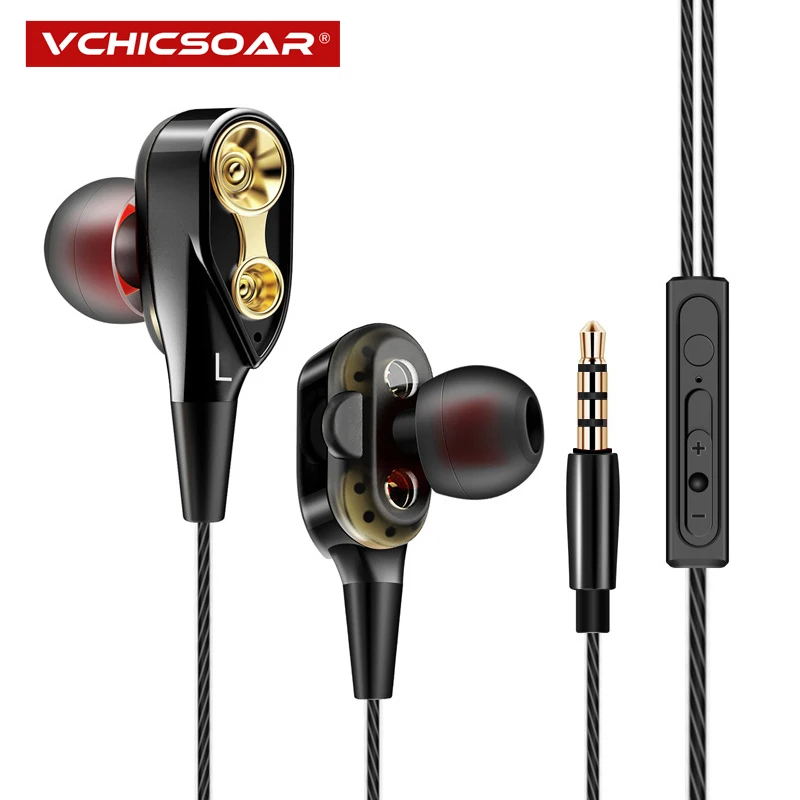 Vchicsoar двойной блок привод в ухо наушники стерео вкладыши для iPhone xiaomi mp3 спорт