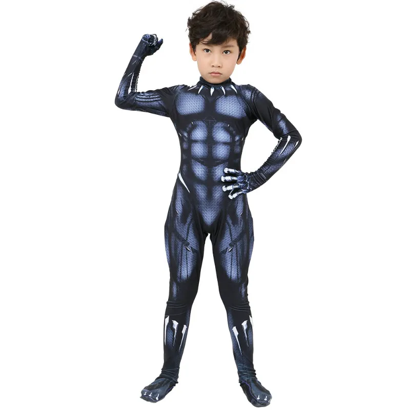 

Kids Black Costume Fancy Halloween Party Props Boys Jumpsuit Cosplay Costume Bodysuit