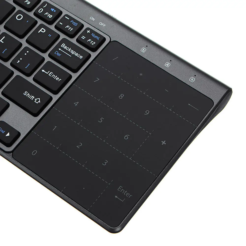 2 4G Беспроводная мини клавиатура с сенсорной панелью и цифровой для Windows ПК