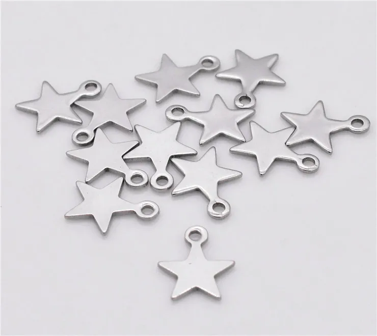 30 шт./лот 10x9 мм and11x10mm and17x14mm Нержавеющая сталь Материал подвески в виде звезд Ювелирные Украшения Сделай Сам аксессуары