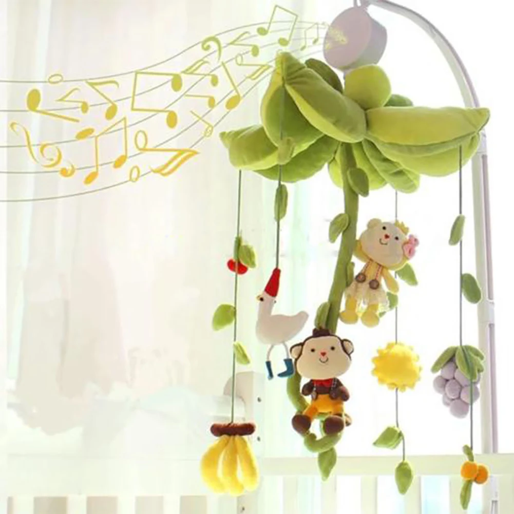 Baby Music Box Rotary Mobile Crib Bed Hanging Bell Wind-up Rotating Clockwork Movement Mobile Music Box Kids Develop Toy Gift