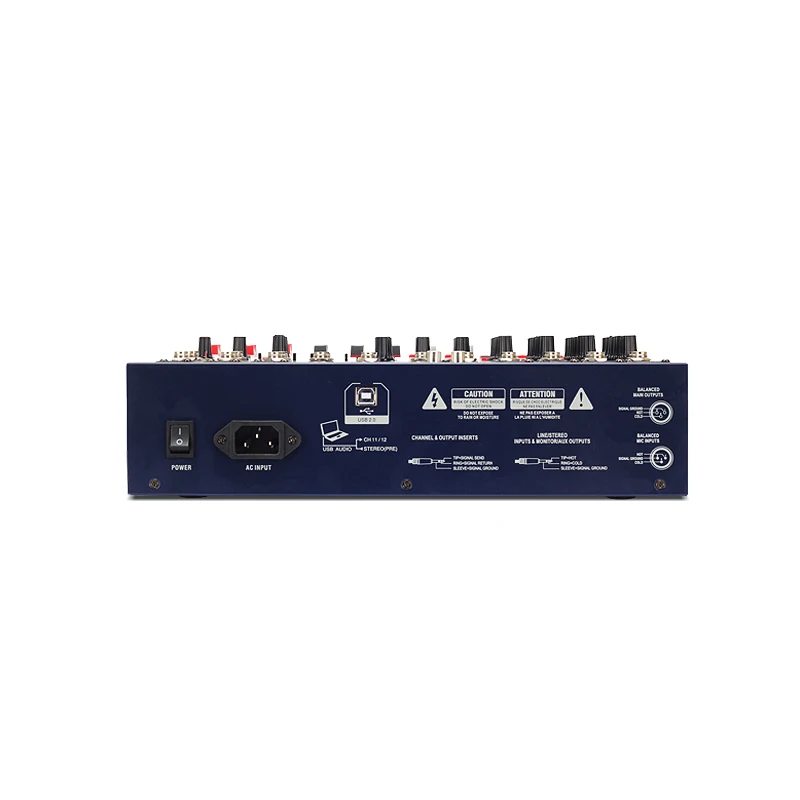YUEPU RU-8Ts профессиональный звук аудио микшер 8 каналов 48 В фантомное питание ревербрация микшерный пульт плеер USB Музыка для DJ