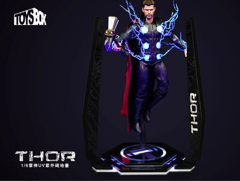Игрушки-коробка 1/6 светодиодный Тор УФ платформа TB077 двойной Мстители подставка база для 12 ''мужской экшн сцена для фигурок аксессуары часть