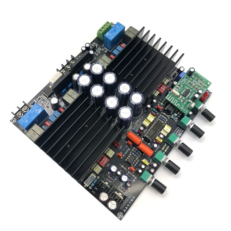 Tda8954-th 2,1 bluetooth Hi-Fi Цифровой усилитель плата класса D 210 Вт* 2 собранная плата-аналог LM1036+ NE5532