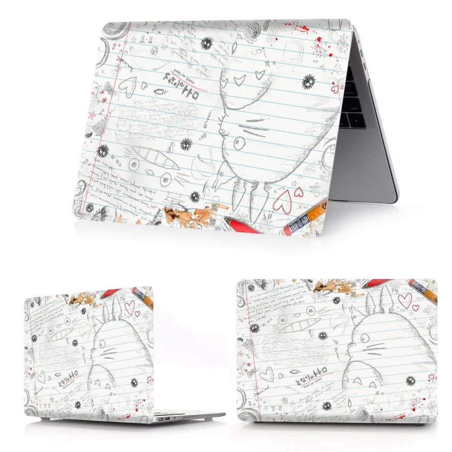 longmao-caiqian Чехол для ноутбука Totoro с цветной печатью для MacBook Air retina Pro 11 12 13 15 для MacBook с сенсорной панелью New Air 13 New Pro13 15 - Цвет: longmao-caiqian