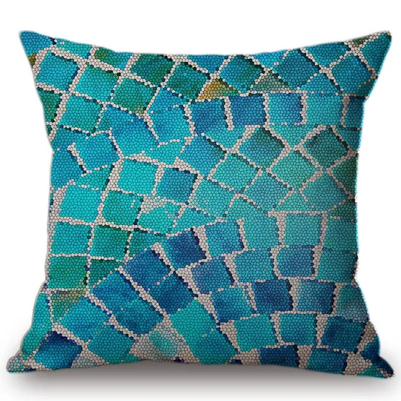Наволочка для подушки из хлопка и льна с геометрическим рисунком|cushion cover|fashion cushion