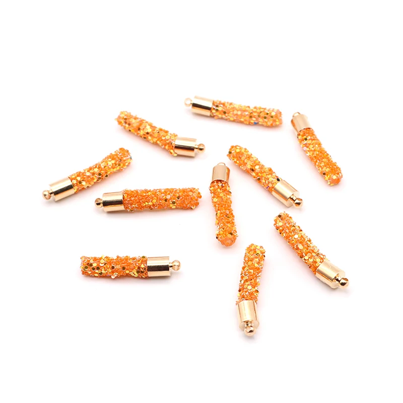 Orange Aiovlo 10 шт./лот, ослепительные мягкие серьги, подвески с кистями для DIY, ручной работы, брелок для телефона, аксессуары для изготовления ювелирных изделий - Цвет: Orange