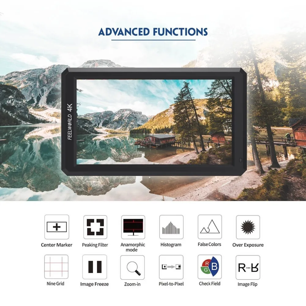 5 7 дюймовый Full HD полевой монитор Feelworld F6 для прямого эфира с рычагом наклона 4K HDMI