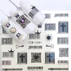 1 лист Водные Наклейки слайдер QR код Фламинго Северное растение водяной знак наклейки для ногтей украшения обертывания маникюр