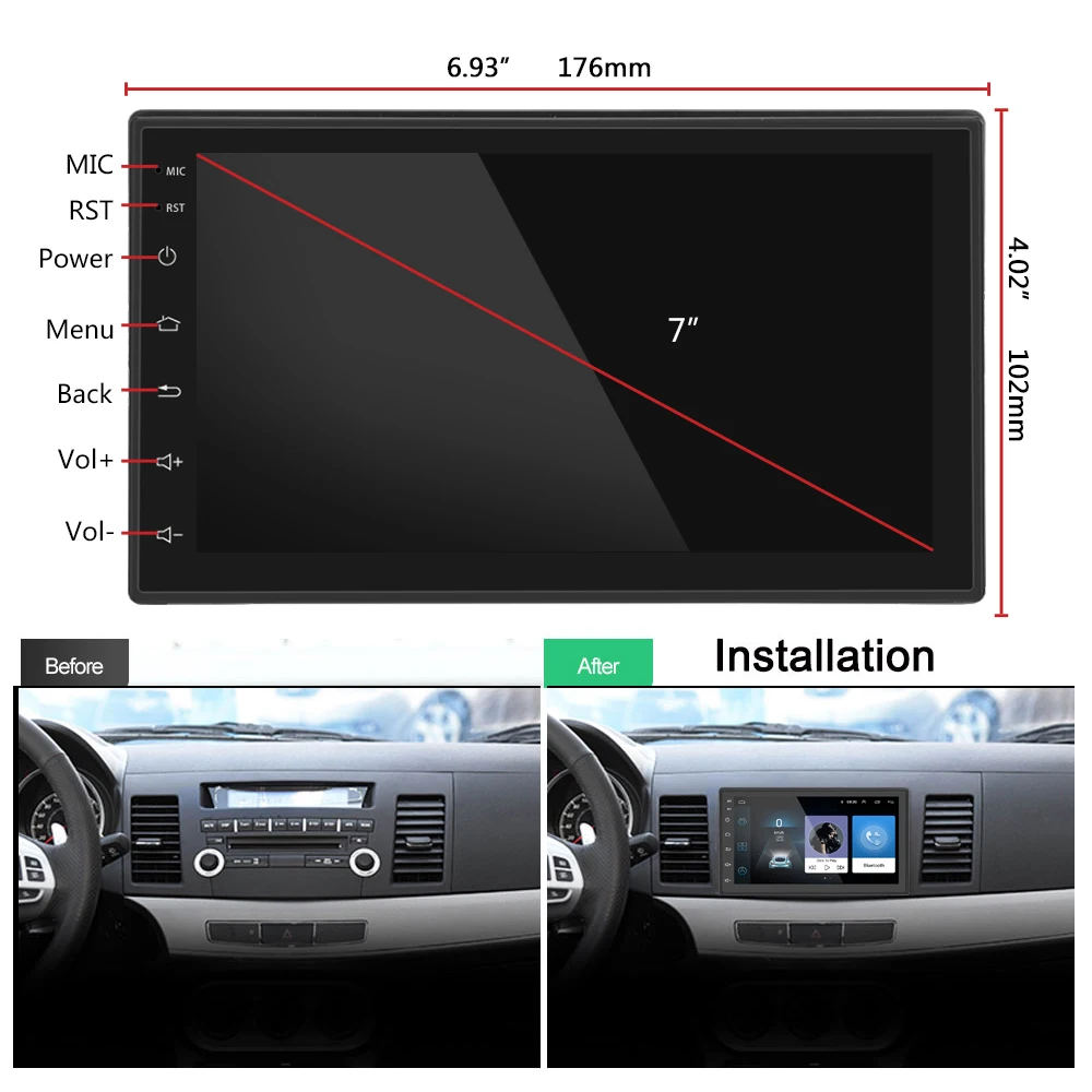 Новый Android 6 0 Автомобильный Радио 2din стерео 7 &quotсенсорный экран 1024x600