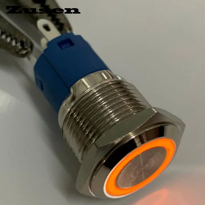 Zusen 16 мм кольцо освещенное фиксация кнопка (ZS16F 11ZE/Y/12V/N)|Выключатели| |