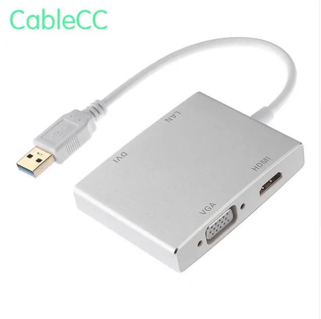 2 шт./1 шт. внешняя видеокарта USB 3 0-DVI VGA HDMI HDTV и сетевой адаптер LAN Ethernet RJ45 |
