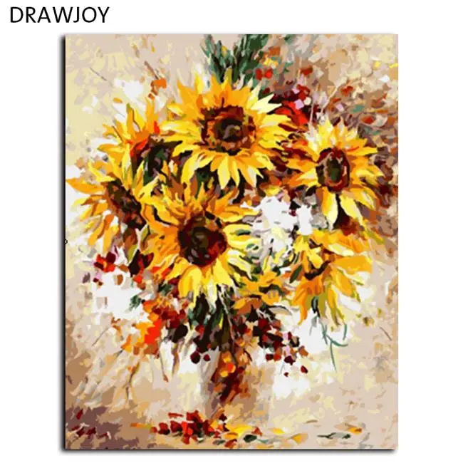 as picture DRAWJOY Drop Shipping Framed Pictures DIY Oil Painting By Numbers Home Decor On Canvas Wall Art For Living Room 40*50cm - Цвет: as picture