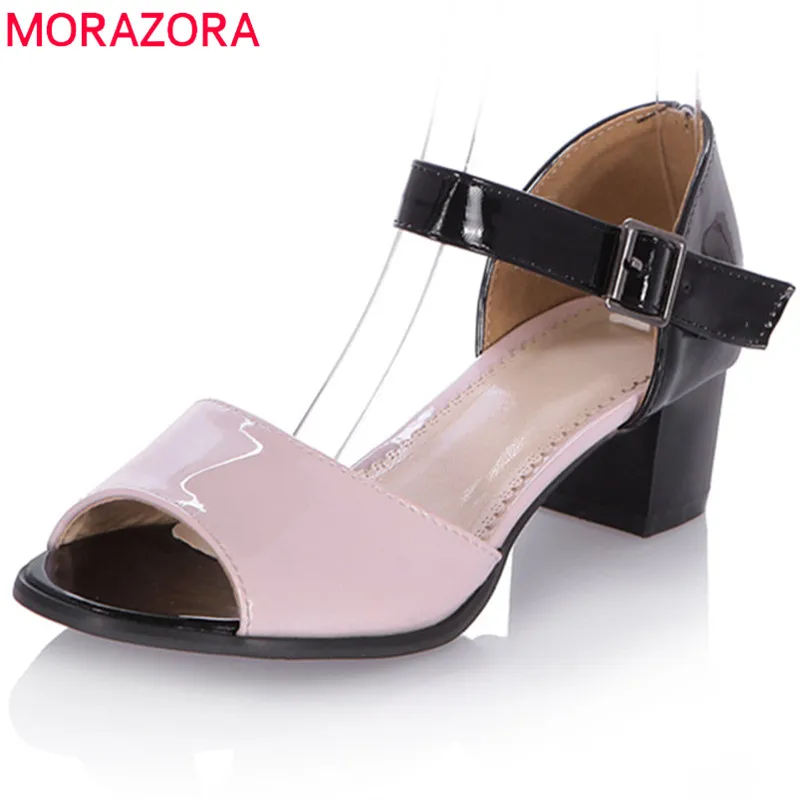 MORAZORA/2020 новые женские босоножки модные смешанные цвета Летняя обувь зимние