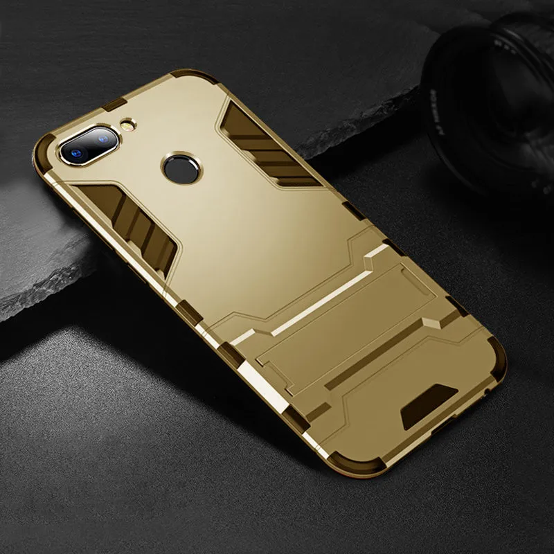 Gold Чехол для xiaomi mi 8 lite, противоударный чехол из ТПУ+ поликарбоната, жесткий пластик с подставкой, двойной гибридный Чехол для задней панели, чехол для xiaomi mi 8 lite - Цвет: Gold