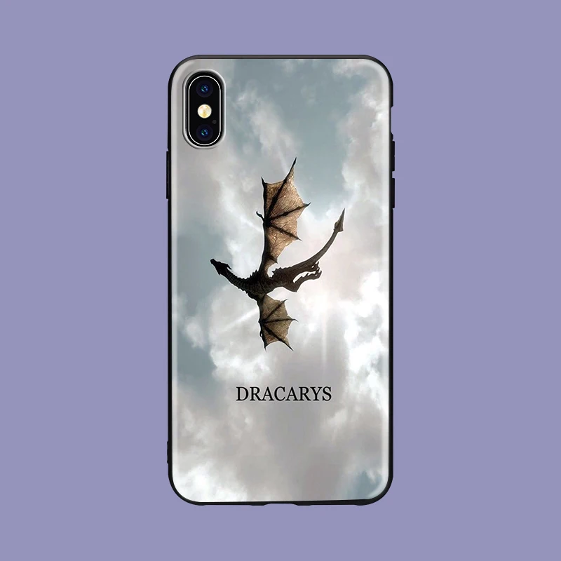 Черный мягкий чехол для телефона DRACARYS Game Thrones daeneris Dragon для iPhone 8 7 6 6S Plus X XS MAX 5 5S SE XR Jon Snow