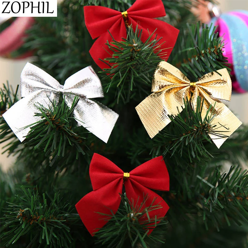 ZOPHIL 12 шт Счастливого Рождества банты Рождественская елка украшение для дома