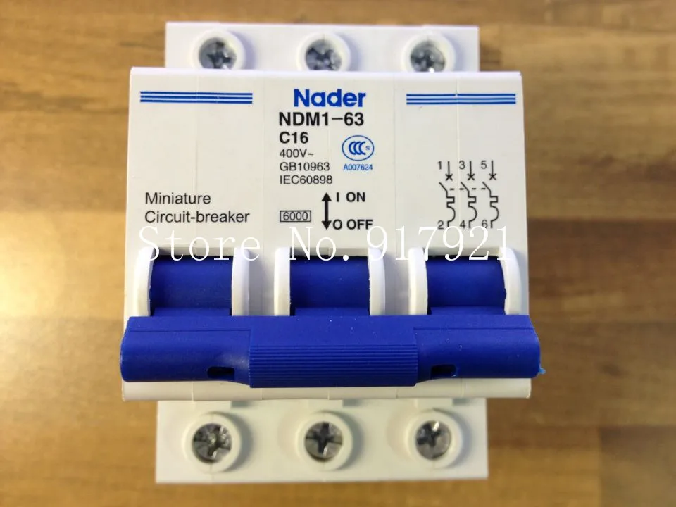 

[ZOB] The letter NDM1-63 Nader genuine new C16 mini circuit breaker 3P16A air switch --5pcs/lot
