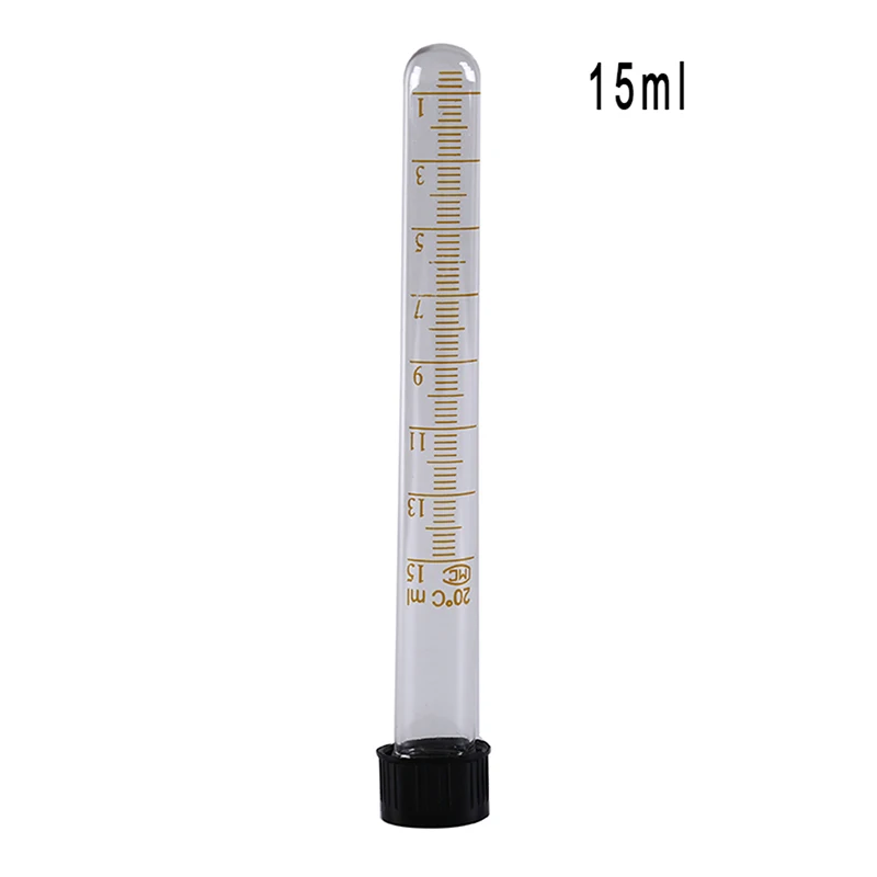 1pc 5ml/10ml/15ml/20ml Graduated Glass Test Tubes With Black Screw Cap Lab Supplies |