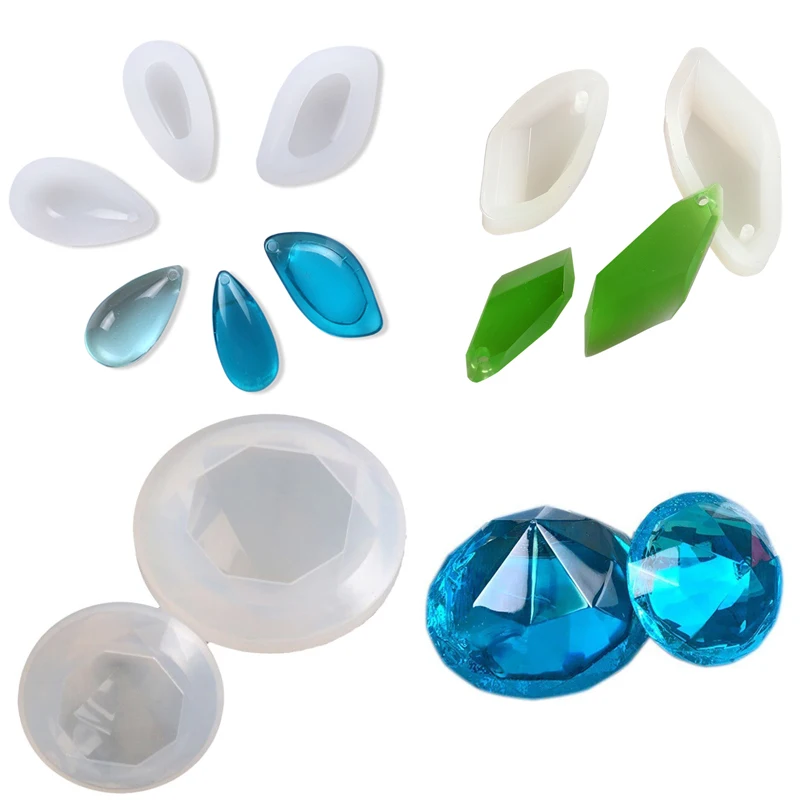 

7pcs Pendant Making Silicone Molds Set Diamond Water Drop Stone Shape DIY Designs Resin Casting Craft Mould Jewelry Making Tools