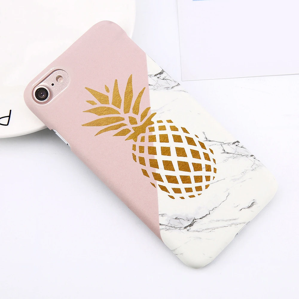 Чехол на айфон 7 Мраморный узорчатые телефонные чехлы для iphone 6S 6 7 8 плюс XS Max ультратонкая жесткая задняя крышка для iPhoneX 10 XR 5S 5 SE ананас чехол