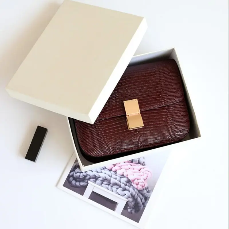 2019 new fashion trends with lizard pattern tofu women's bag small square single shoulder messenger qq036 | Багаж и сумки