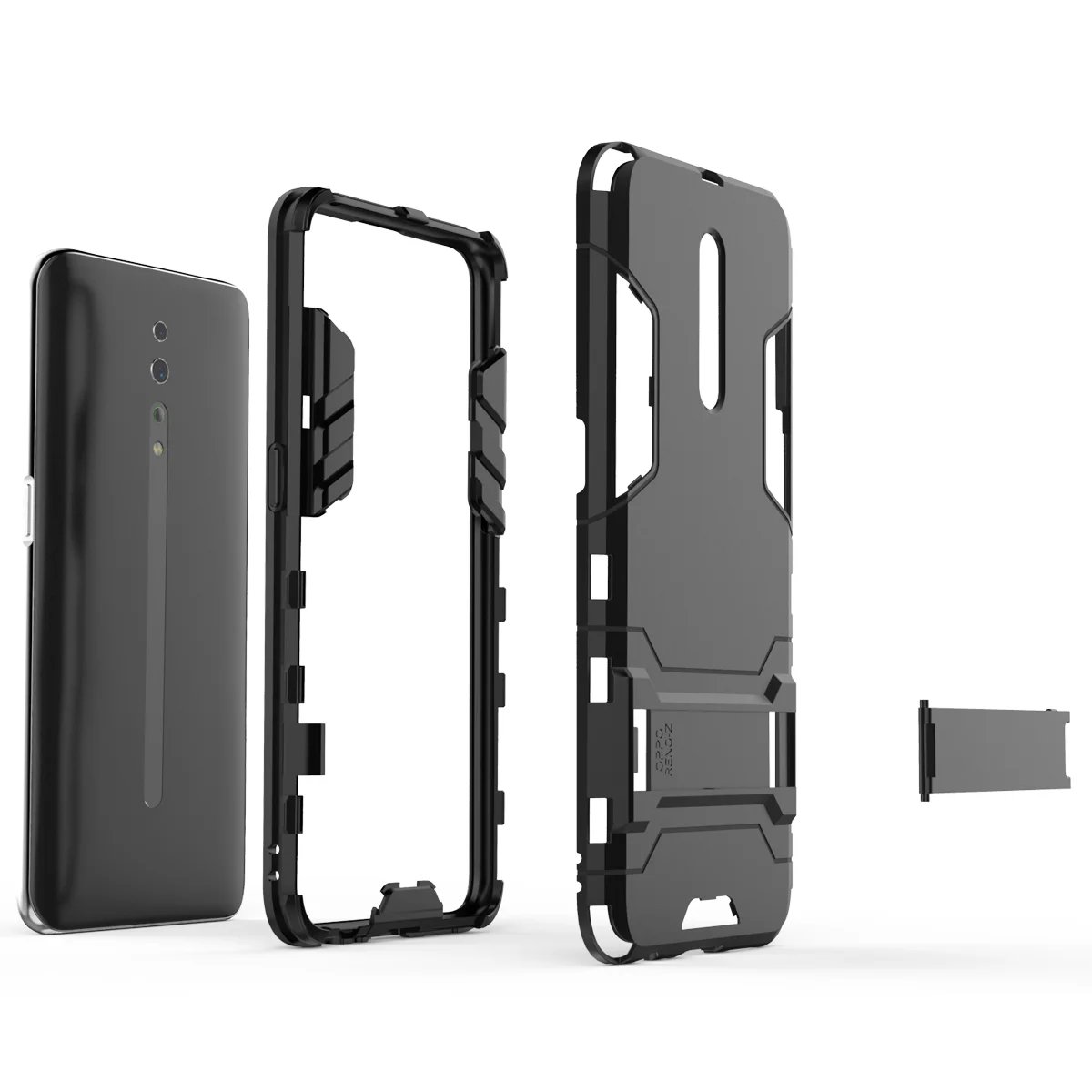 Чехол для Oppo Reno Z 10X Zoom Армор Силиконовый Защитник Стойка Обложка Кейсы 2 Ace F11 Pro Reno2 он.