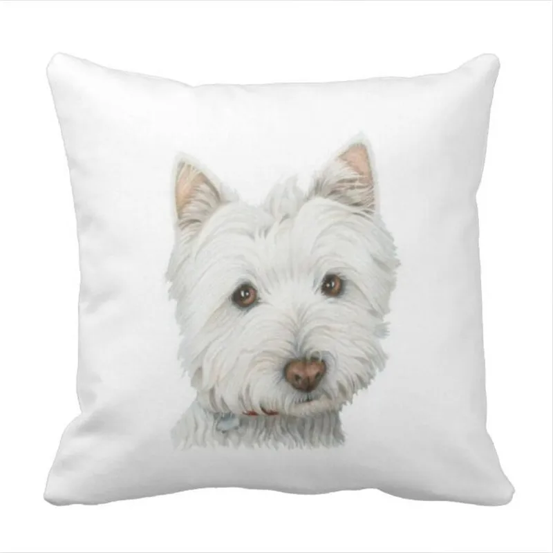 Westie накидка на подушку для щенка|westie pillow|pillow casethrow pillow cases |
