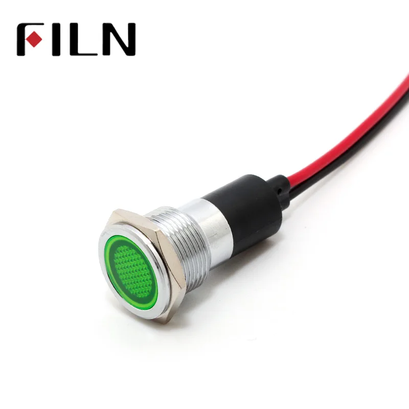 16mm panel hole FL1M-16FW-1 metal red yellow blue green 12v 110v 220v 24v led indicator light