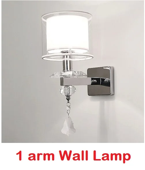 Кристалл Chandelier Современные огни Хром Роскошь для гостиной спальня 110v-220v Led Chandeliers Освещение Led Висячие огни - Цвет абажура: 1 Arm Wall Lamp