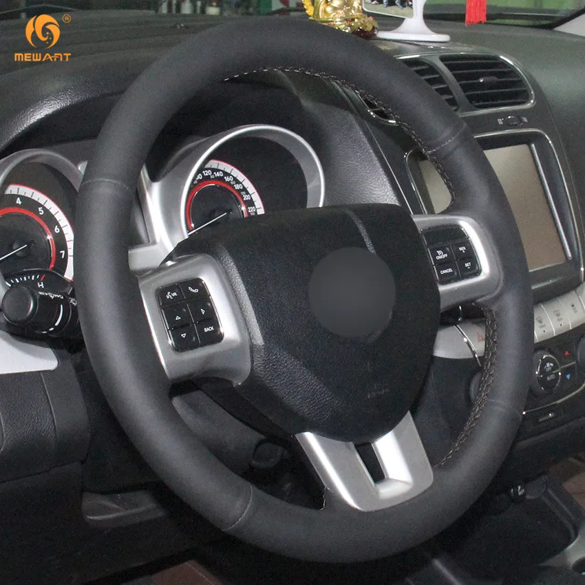 MEWANT черный чехол на руль автомобиля из натуральной кожи для Dodge Grand фургон