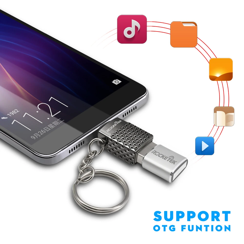 Rocketek Высокое качество USB 3 0 к Type c OTG адаптер алюминиевый телефон type аксессуары