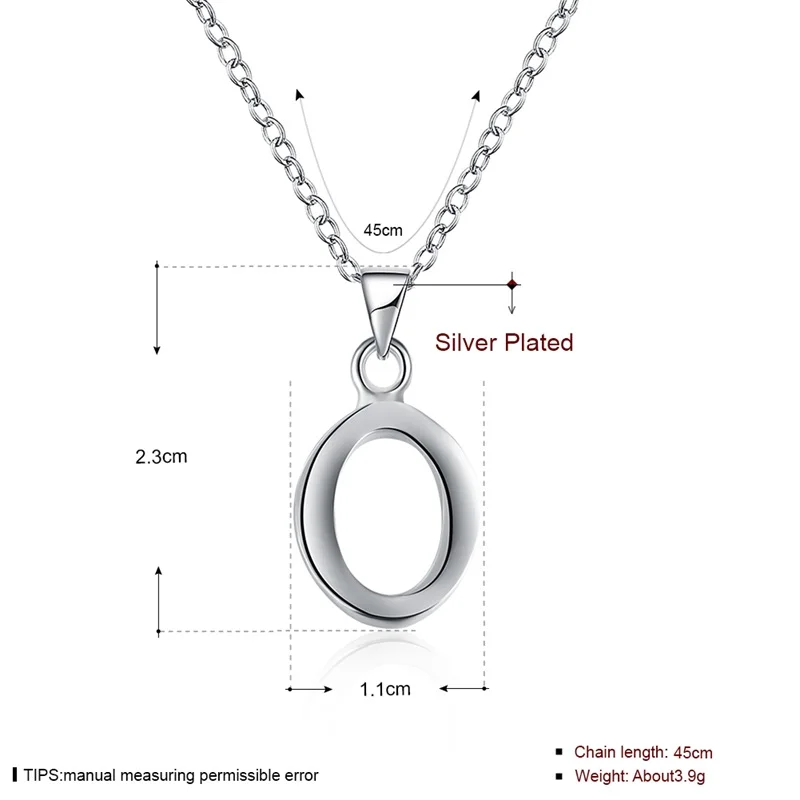 Monogram O Necklaces Pendants Letter Capital Arabic Alphabet Charm Choker Unisex Brass Silver Color Mujer Boho colar gargantilha | Украшения