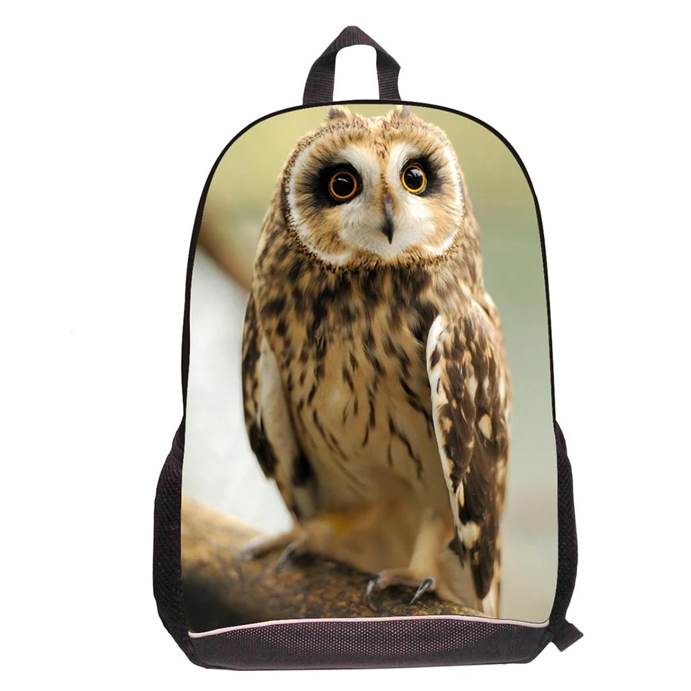 Классные школьные ранцы для мальчиков-подростков, рюкзак с 3D рисунком совы, мужской портфель на плечо с изображением Белого Волка для путеш...