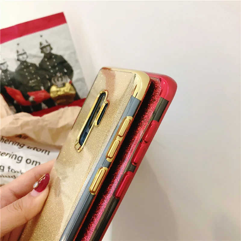 Блеск Чехол из термопластичного полиуретана для samsung S9 Note 9 8 S8 S7 S6 край J2 J3 J5 J7 Pro 2016