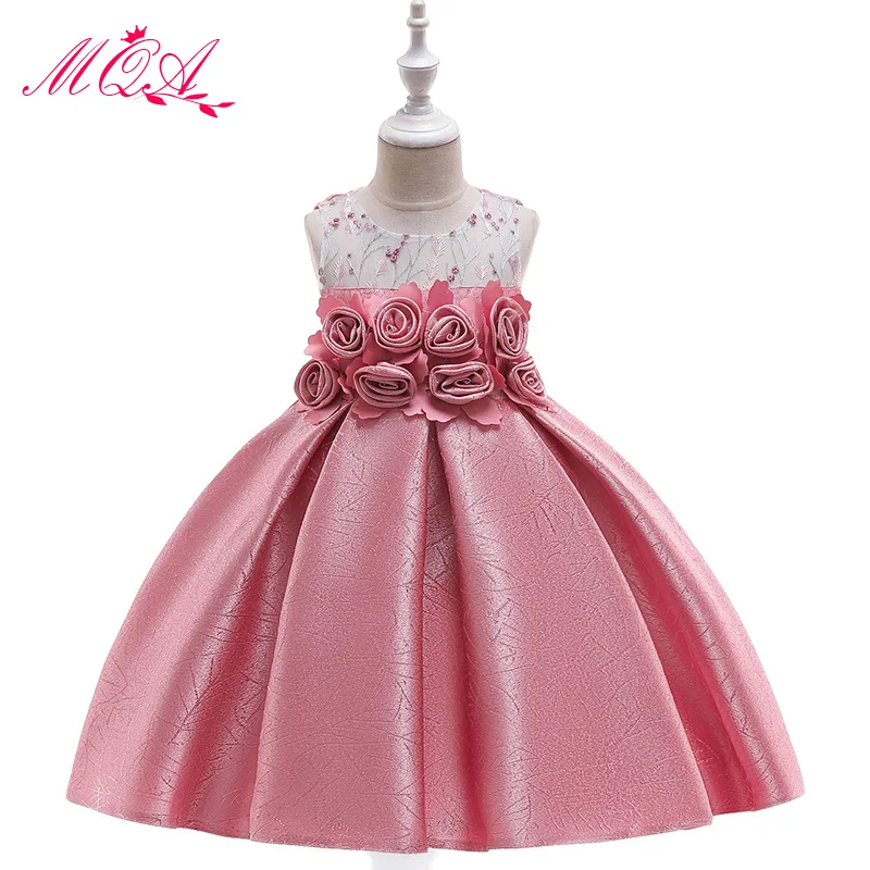 L5110 2019 New Children's Dress Girl Satin Tickflower Princess | Детская одежда и обувь